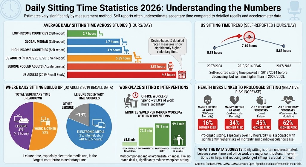 daily sitting time statistics
